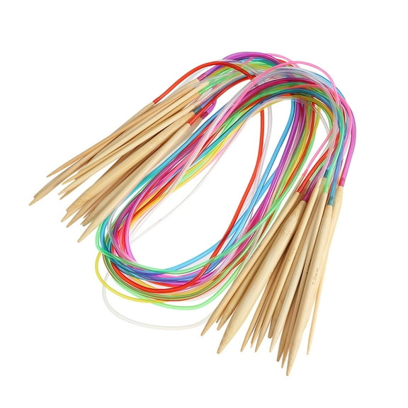 Brandonz 18Pcs 120cm Circular Knitting Needles Set Professional Colorful Tube Circular Knitting Crochet Needles