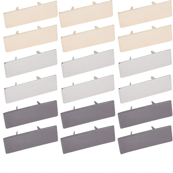 18Pcs 3 Colors Alloy Blank Name Tags Metal Name Plate with Shim for Personalized Bag Trademark Badge Making Rectangle Mixed Color diy