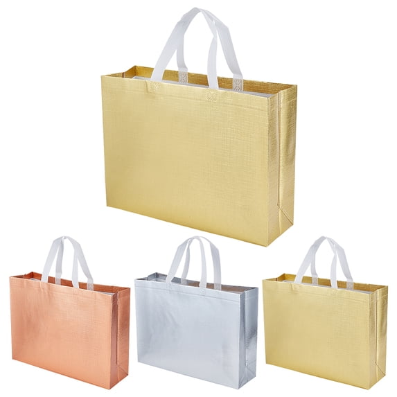 18Pcs 3 Colors Eco-Friendly Non Woven Fabric Extra Large Reusable Gift Bags With Handles Rectangle Mixed Color diy