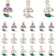 thumbnail image 1 of 18Pcs 3 Colors Flower Rhinestone Charms Faceted Crystal Flower Charms Transparent Glass Pendants with Golden Tray Blossom Dangle Charm Beads for Jewelry Making Hole: 1.6mm, 1 of 7