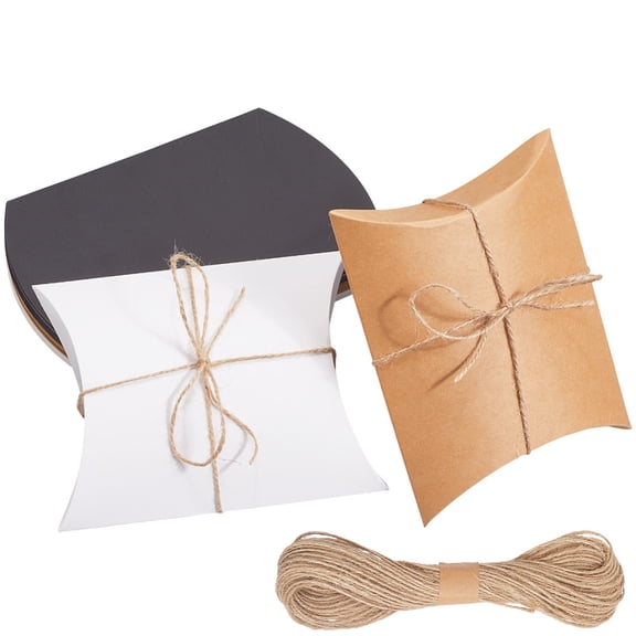 18Pcs 3 Colors Paper Pillow Candy Boxes for Wedding Favors Baby Shower Birthday Party Supplies with Jute Twines Mixed Color Box: 16.5x13x4.2cm