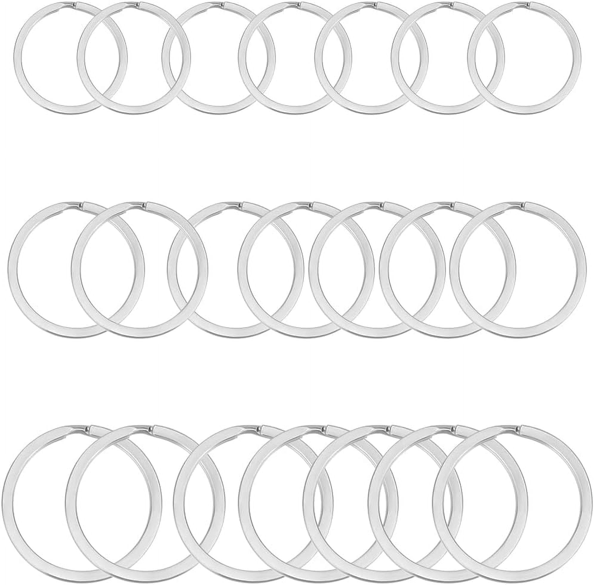 18Pcs 3 Sizes Split Key Rings 316L Stainless Steel Flat Keychain Clasp ...