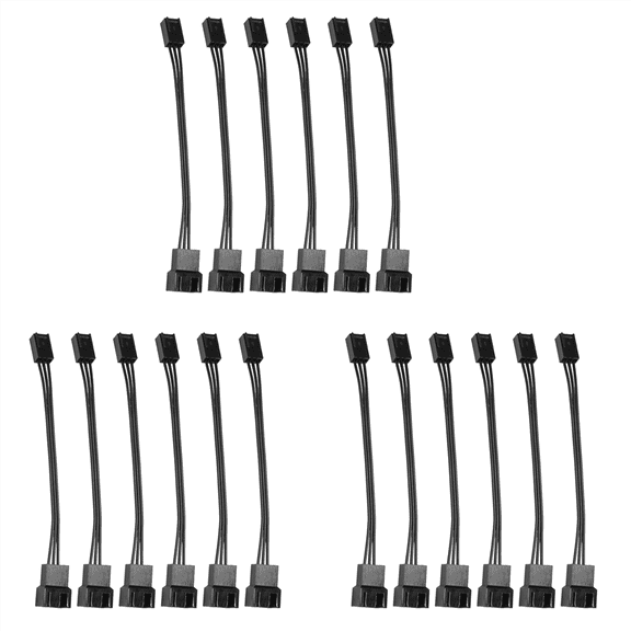 18Pcs 4Pin PWM to 3Pin Standard Fan Adapter Cable