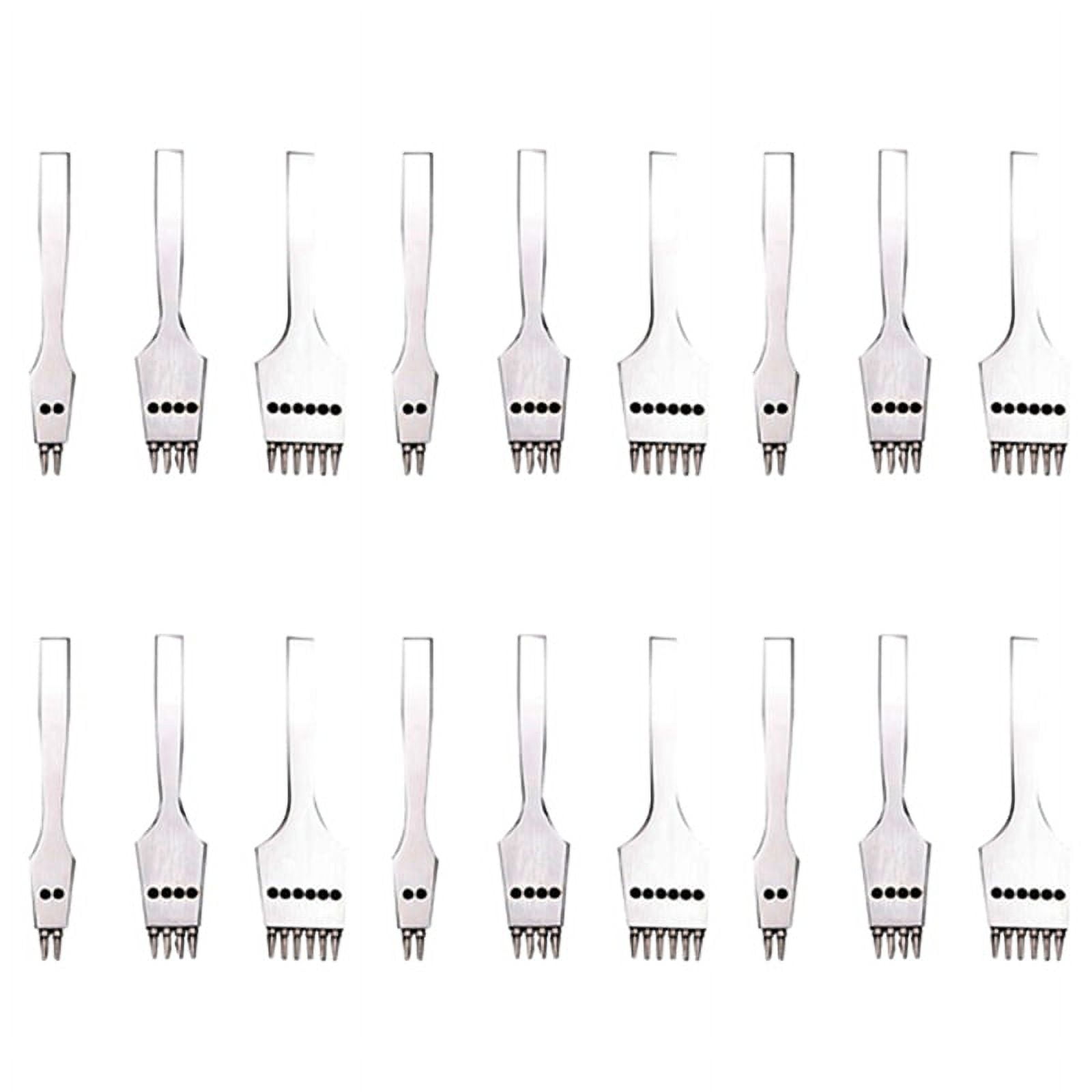 18Pcs 4mm Leather Craft Round Hole Leather Puncher Detachable Seam Punching Chisel Tool/Set