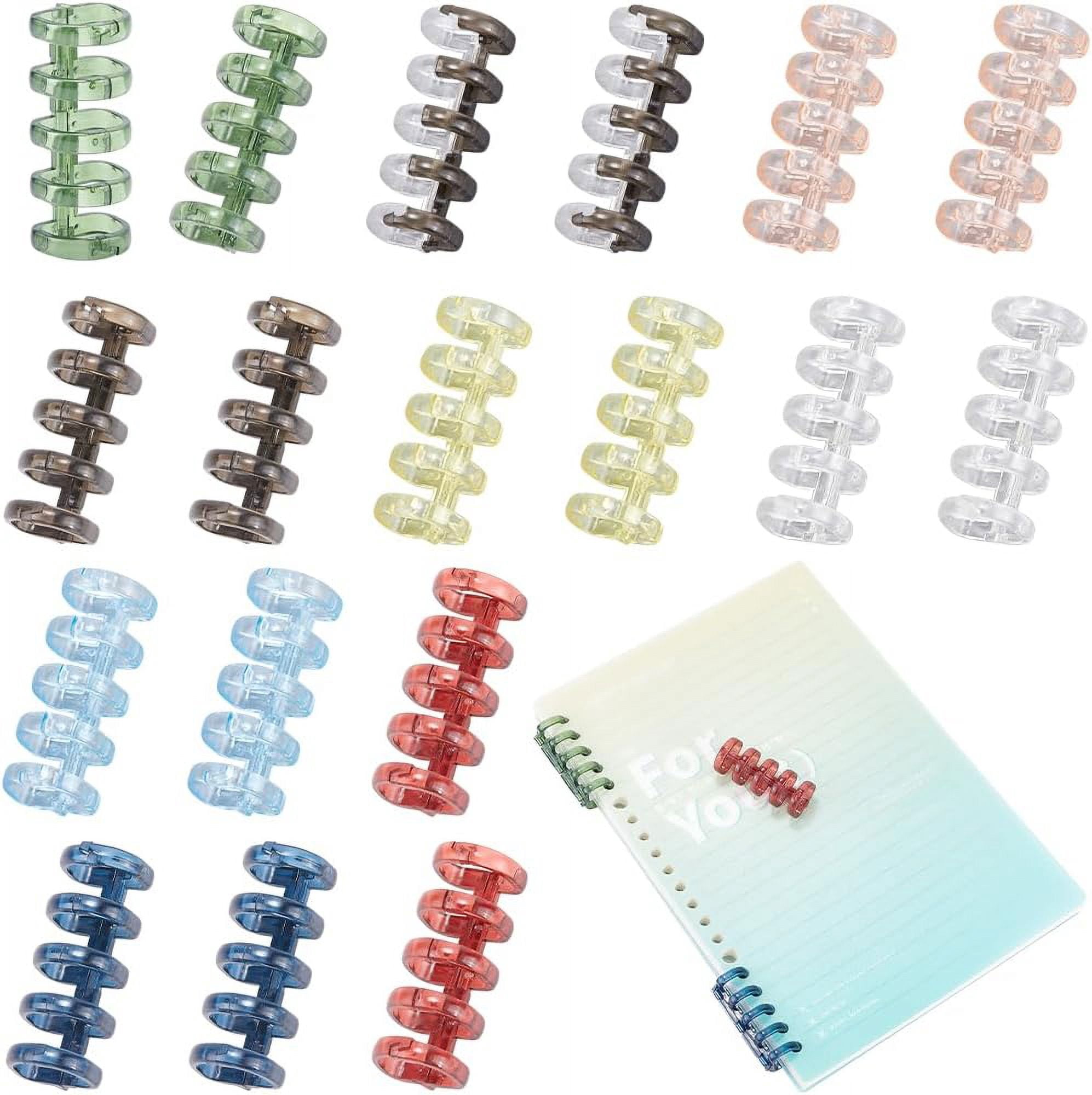 18Pcs 5 Ring Loose Leaf Binders Rings 9 Colors Plastic Book Binder ...