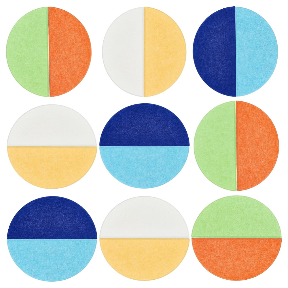 18Pcs 6 Colors Felt Board Wall Decorations Half Round Mixed Color 150x300x9.5mm DIY