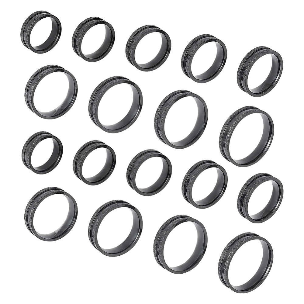 Grooved Finger Follower 18Pcs 9 Size 201 Stainless Steel Grooved Finger Ring for Men Women ...