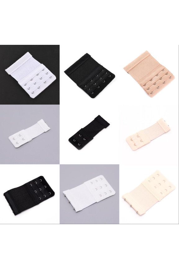 18Pcs 9 Style Polyester Cloth Bra Extender Rectangle Mixed Color 90~100.5x32~75x3~5.5mm 2pcs/style