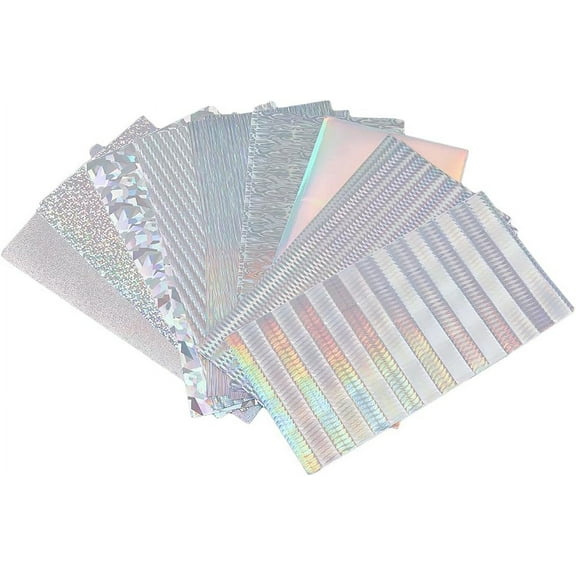 18Pcs 9 Styles Reflective Silver Fishing Lure Stickers Holographic Fish Scales Lure Tape Waterproof and Adhesive Film Flash Lure for Lures DIY Flash Fishing Lure Tapes Silver