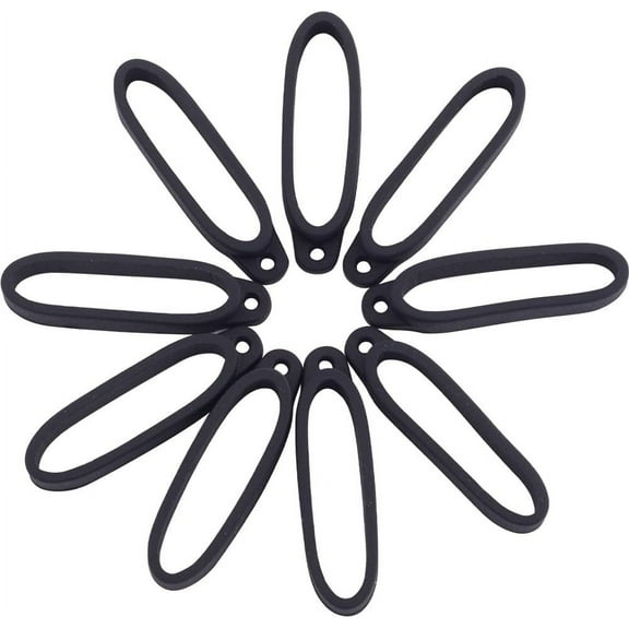 18Pcs Anti-Lost Silicone Rubber Ring 1.42"/36mm Diameter Multipurpose Black Necklace Lanyard Rings Band Holder Cases Replacement Pendant Carrying Kit for Pens Key-Ring Office Sports for making