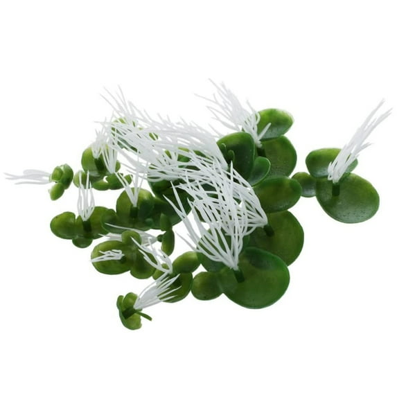 18Pcs Artificial Duckweeds Floating Realistic All Year Available Aquarium Fishbowls Scene 3 Size Green Leaf with Root