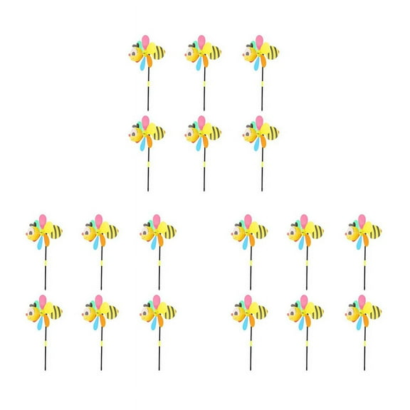18Pcs Bee Wind Spinners Pinwheels 3D Animal Windmills Garden Stakes Ornaments for Lawn Yard Patio Party Decor,18 x 3D Bee windmill,Multicolor
