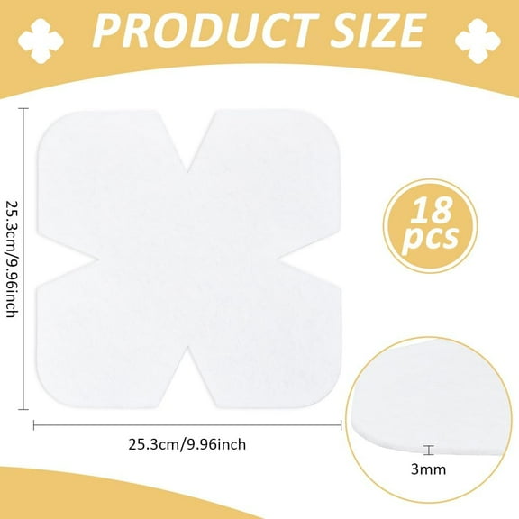 18Pcs Bowl Cozy Pre Cut Batting 10x10inch Soft Cotton Fabrics Quilter Batting Cozy Pattern Template for Sewing DIY Quilting Craft 3mm Thick