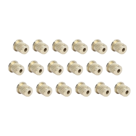 18Pcs Brass Golden String Ferrules, Electric Guitar Replacement Musical Instrument Accessories, Guitar String Through Body Ferrule for Electric Guitar Parts Replacement Playing Accessories