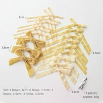 18Pcs Christmas Decorations Velvet Handmade Diy Mini Bow Ribbon Small Pendant