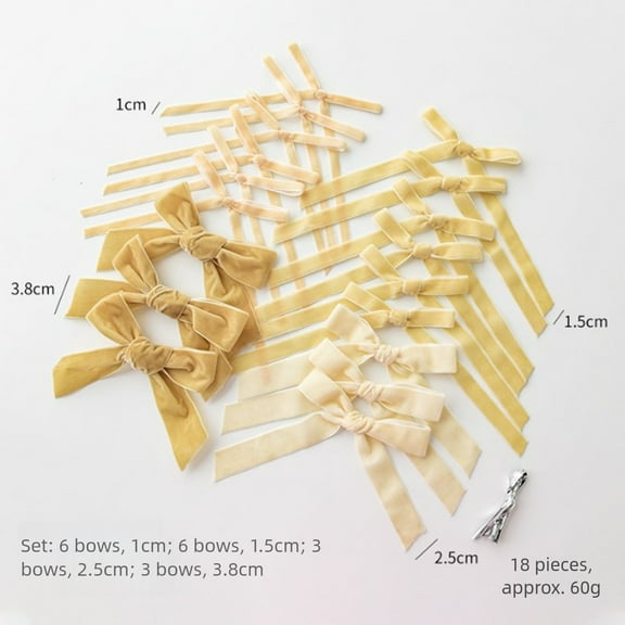 18Pcs Christmas Decorations Velvet Handmade Diy Mini Bow Ribbon Small Pendant