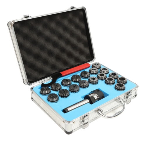 18Pcs ER32 Collet Set Chuck Straight Shank Milling Machine+ER32 Thread Spanner