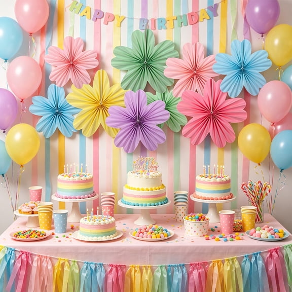 18Pcs Flower Paper Fan Decorations Spring Party Hanging Paper Flowers Classroom Wedding Birthday Decor Supplies Wall Hanging Backdrop Decoration Set Festival Party Decor Kit Supplies