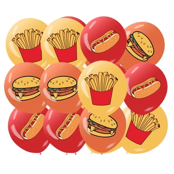 18Pcs French Fries Balloons Food Theme Balloons Funny Party Supplies for Birthday Baby Shower Graduation Decoration