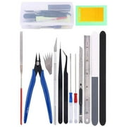 18Pcs Gundam Model Tools Kit  Gunpla Tool Kits  Modelers Basic Tools Crafts Set with Plastic Box Hobby Building Tools Kit for Gundam Car Airplane Ship