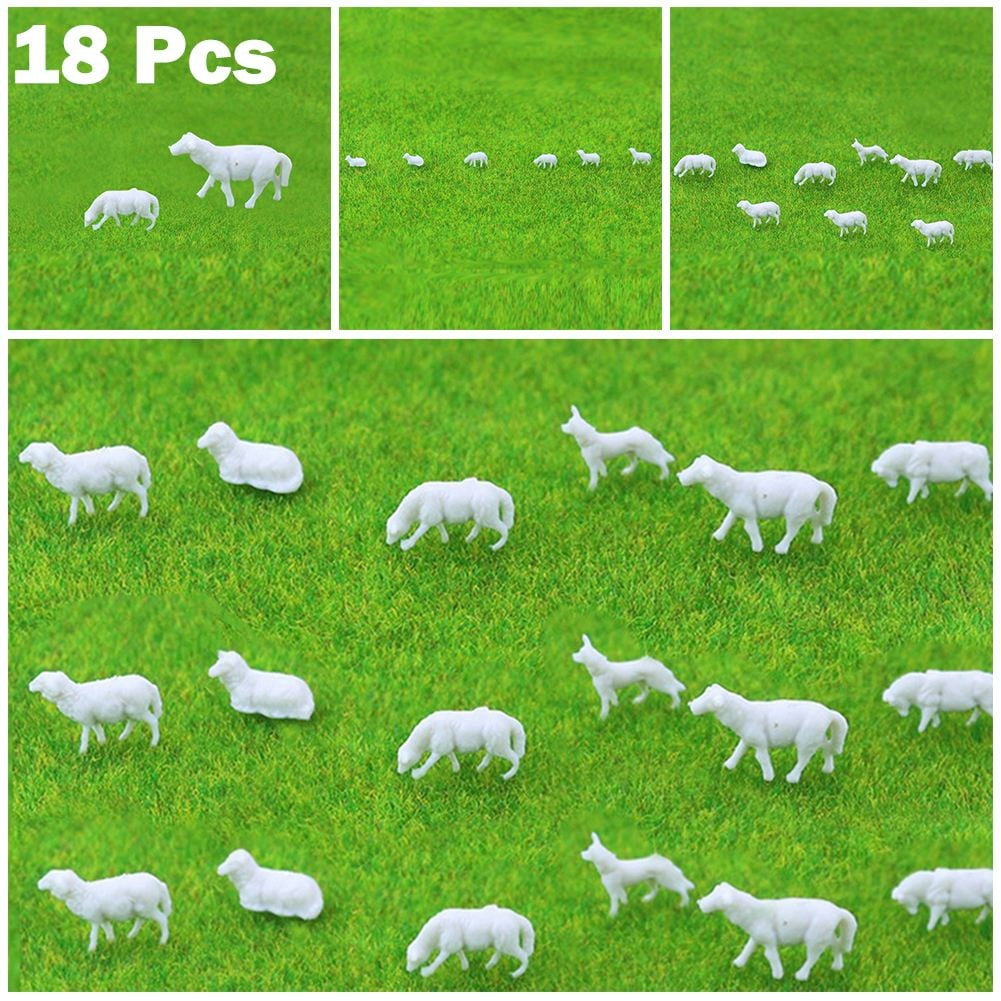 10 Pcs 1:87 Scale Painted Farm Animals Scale Model Cows for Model