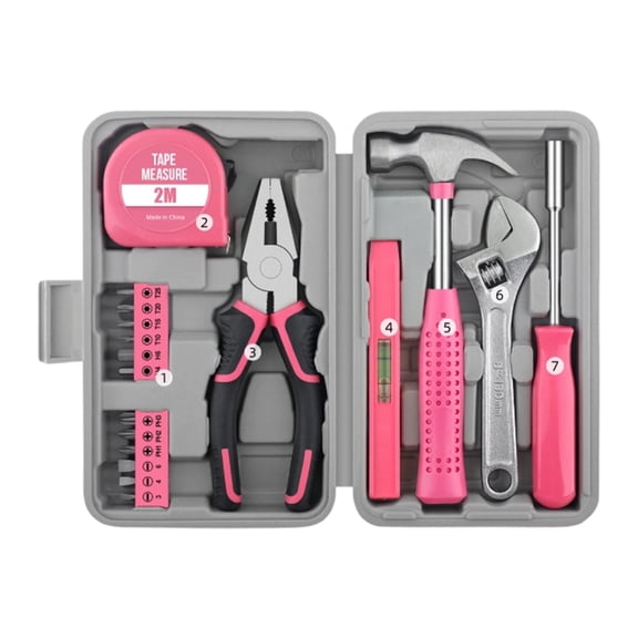 18Pcs Household Tool Kit Carbon Steel Manual Tool Set For Furniture Assembly Hanging Pictures And Daily Fixes