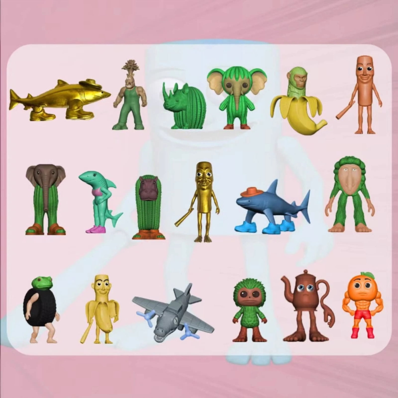 JSTHHTT 24 Figuras Italian Brainrot | Set De Animales Locos Como Tiburones Y Monos, Colección Y Decoración