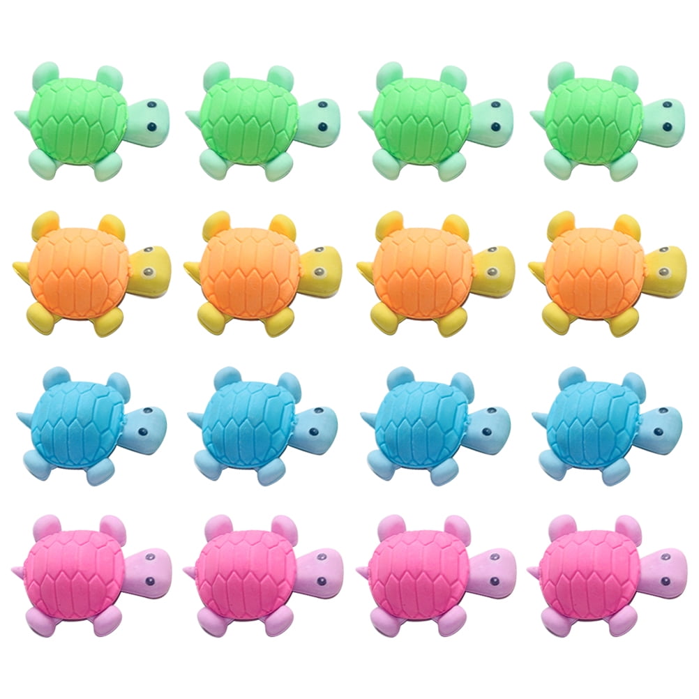 18Pcs Kids Cartoon Erasers Turtle Shaped Erasers Children Stationery