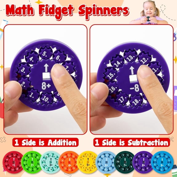 18Pcs Math Fidget Spinners For Writing Math Homework,Math Counting