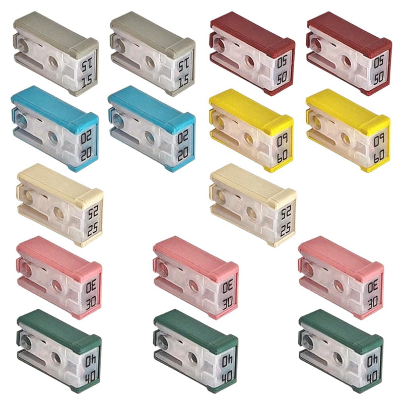 Fuse F 18Pcs Mini Slotted Automotive Shaped Fuse Kit 15A-60A 32V Shaped Fuse ...