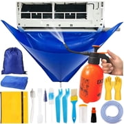 18Pcs Mini Split Cleaning Kit Bag with 2L Pressure Sprayer, PVC AC Cleaning Cover, Waterproof Air Conditioner Cleaning Bib, HVAC Minisplit Cleaning Kit with Storage Bag