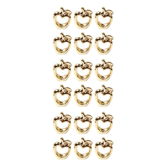 18Pcs Napkin Rings, Metal Plated Vintage Napkin Ring Buckle Holder for Dining Table Decoration,(Gold)