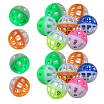 18Pcs Pet Cat Kitten Play Balls With Jingle Bell Pounce Chase Rattle Toy Pets Supplies