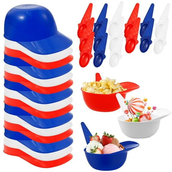 18Pcs Plastic Baseball Helmet Ice Cream Bowl Easy to Scoop Baseball Helmet Dessert Cup Stable Placement Snack Container for Party