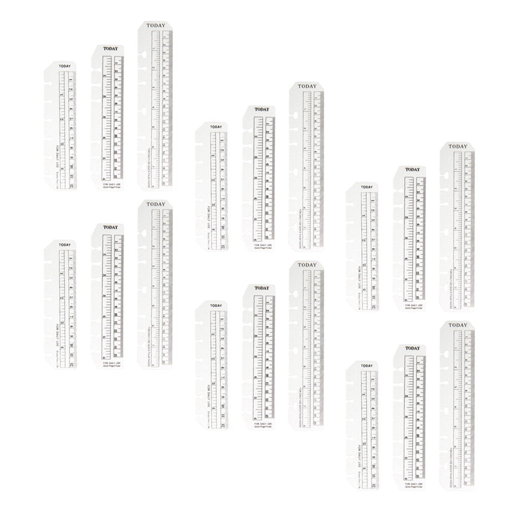 Clear Plastic 6-Hole Page Marker Bookmarks Ruler, Page Finder ...