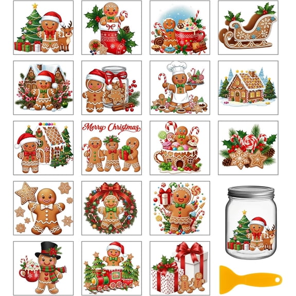 18Pcs Plastic Silhouette Paper for Lighting Decoration Paper Cut Light Box Gingerbread Man 100x90mm for DIY craft