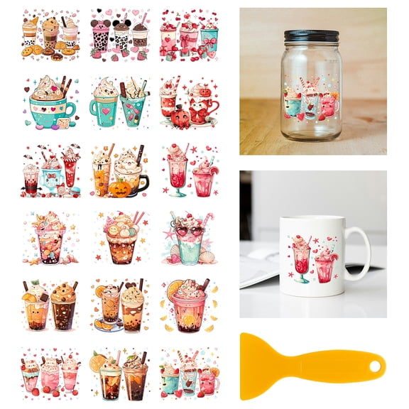 18Pcs Plastic Silhouette Paper for Lighting Decoration Paper Cut Light Box Square Drink 100x90mm