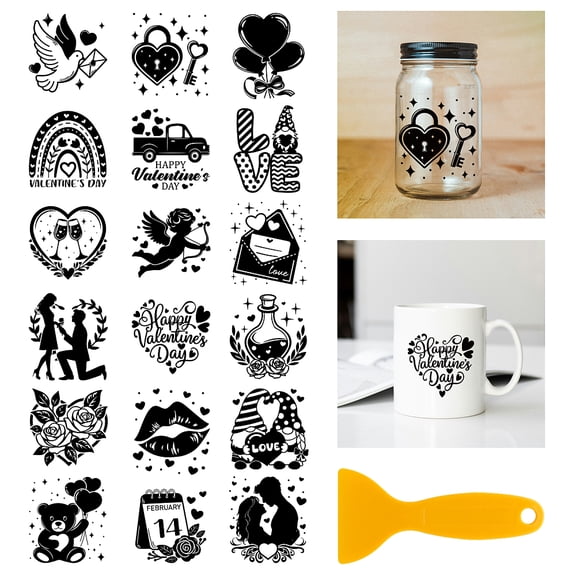 18Pcs Plastic Silhouette Paper for Lighting Decoration Paper Cut Light Box Square Heart 100x90mm