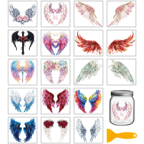 18Pcs Plastic Silhouette Paper for Lighting Decoration Paper Cut Light Box Wing 100x90mm