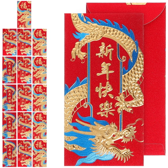 18Pcs Red Envelopes The Year of Dragon Red Packets Luck Money Envelopes New Year Red Envelopes