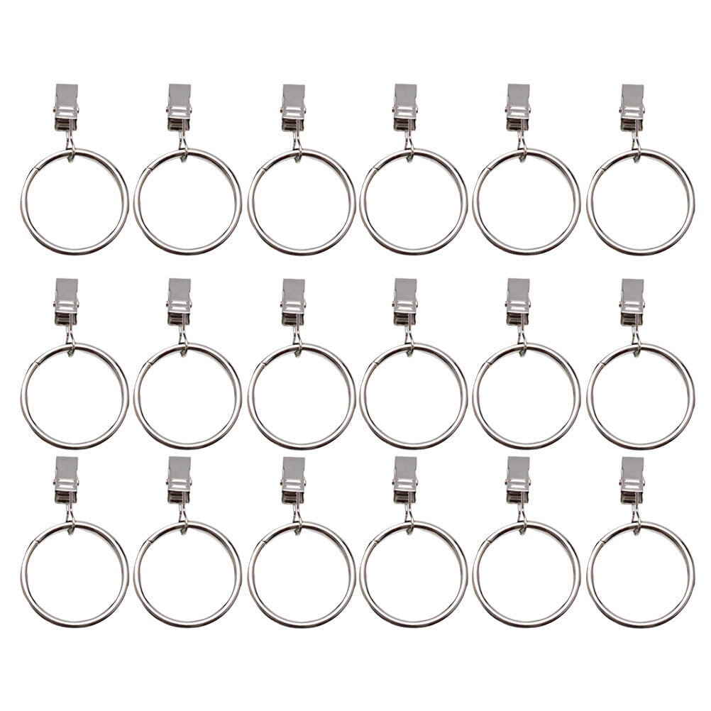 18Pcs Roman Ring Curtain Ring Clips Hanging Fixing Metal Detachable