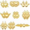 thumbnail image 1 of 18Pcs Sacred Heart Charms Gothic Charms Bulk Gold Mexican Love Shape Holiday Charm for Jewelry Making Charms Women Adult DIY Necklace Bracelet Earring Gift Craft Accessories Supply, 1 of 3