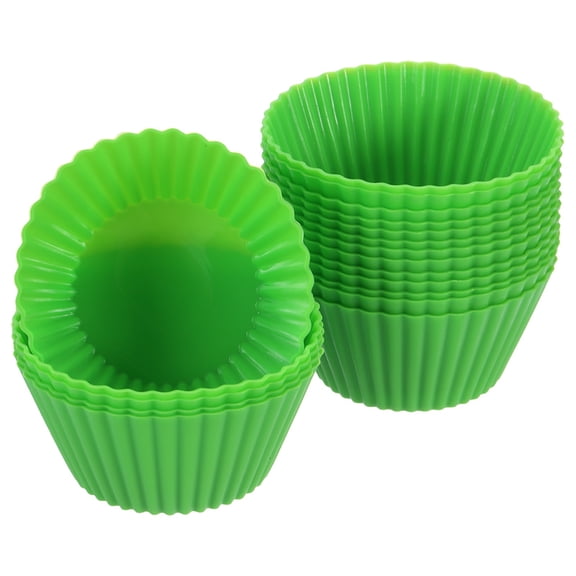 18Pcs Silicone Cupcake Liners, Non-Stick Baking Cups, for Cooking Eggs, Baking Muffins and Make A Cake(Grass Green)