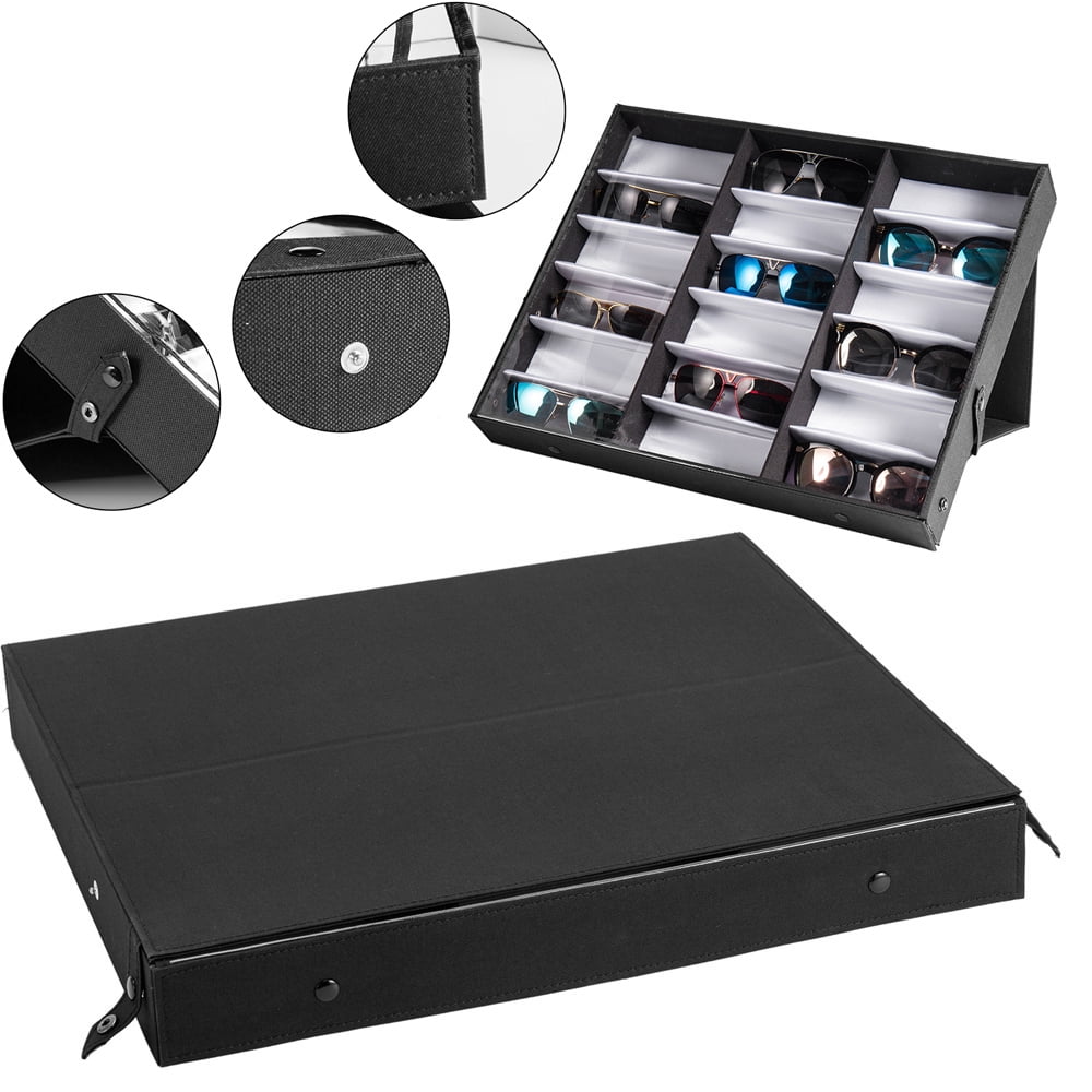 18Pcs Sunglasses Organizer Eyewear Display Storage Case Tray