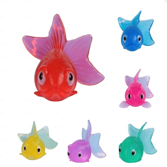 18Pcs Swimming Fish For Pool, Artificial Goldfish Ornament, Simulation Fake Fish Aquarium Decor, Floating Rubber Tropical Fish Decoration Home (Assorted Colors)