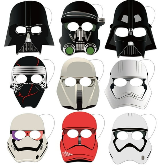18Pcs The Mandalorian Themed Paper Glasses, Party Supplies Photo Booth Prop Cartoon Character Cosplay Birthday Gift.