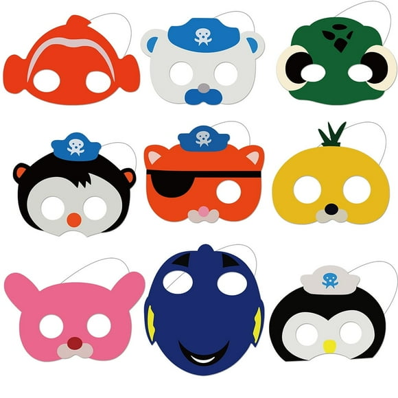 18Pcs The Octonauts Themed Paper Glasses, Party Supplies Photo Booth Prop Cartoon Character Cosplay Birthday Gift.
