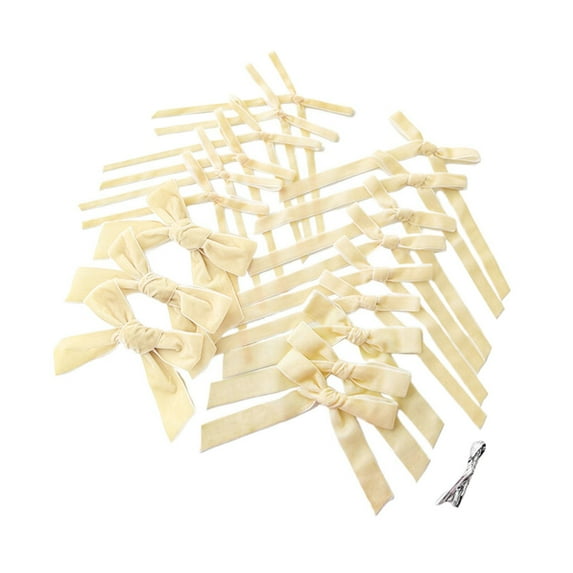 18Pcs Velvet Ribbon Bows, Velvet Bow Ornament, Mini Wreath Ribbon Bows, Hanging Bows, Vintage Rustic Small Craft Bows Ornaments for Garland Wreath Gift Wrapping Candy Bags Party DIY Decorations