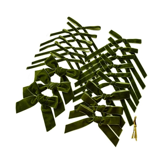 18Pcs Velvet Ribbon Bows, Velvet Bow Ornament, Mini Wreath Ribbon Bows, Hanging Bows, Vintage Rustic Small Craft Bows Ornaments for Garland Wreath Gift Wrapping Candy Bags Party DIY Decorations