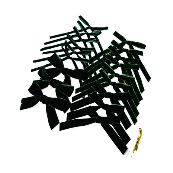18Pcs Velvet Ribbon Bows, Velvet Bow Ornament, Mini Wreath Ribbon Bows, Hanging Bows, Vintage Rustic Small Craft Bows Ornaments for Garland Wreath Gift Wrapping Candy Bags Party DIY Decorations